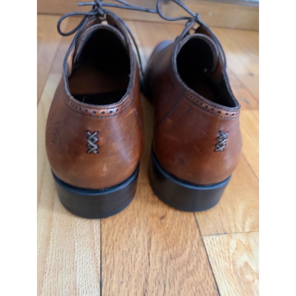 Ermenegildo Zegna Brown Leather Derby Dress Shoes Mens 12 Italy - Picture 7 of 11